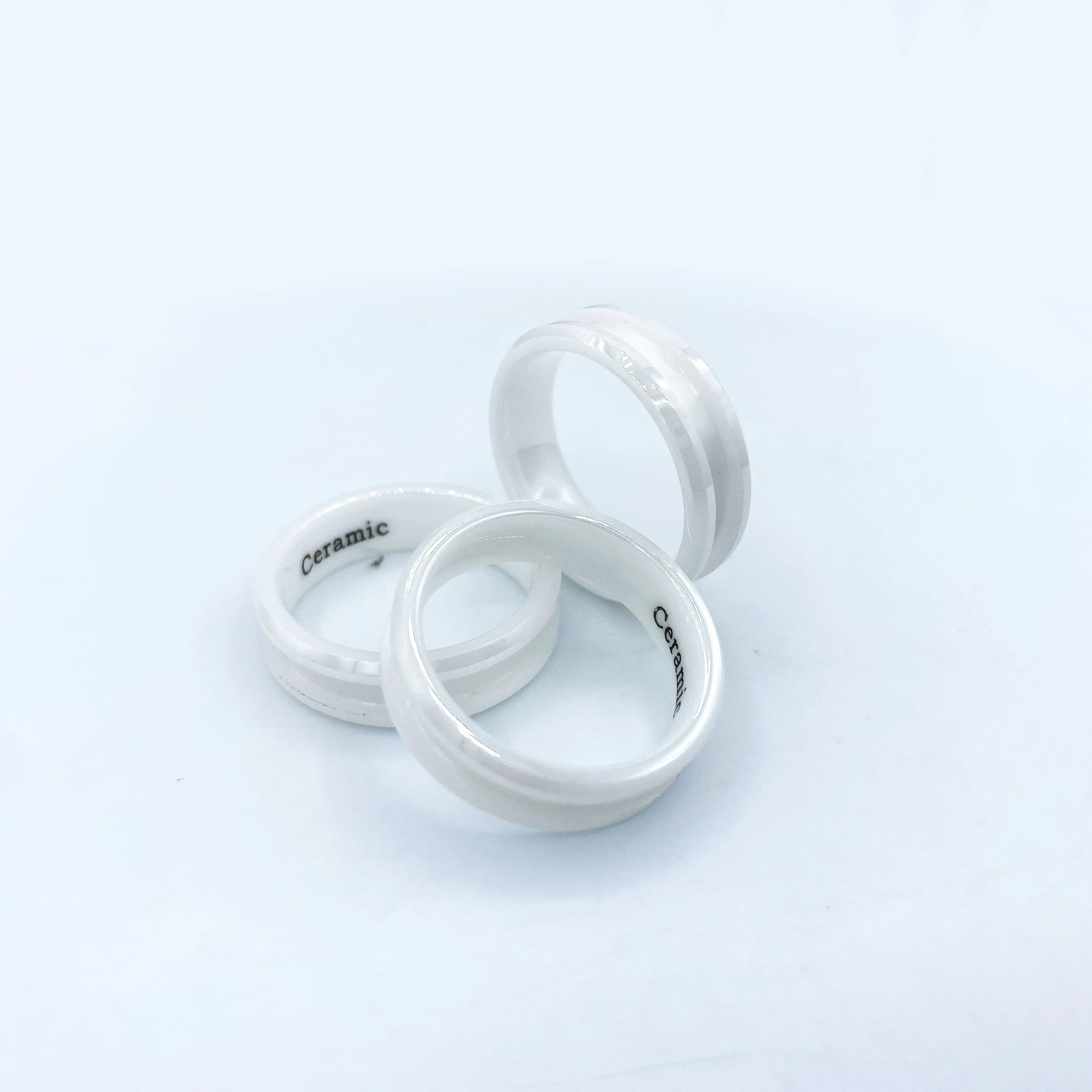 10 Pack - White Ceramic Ring Blank