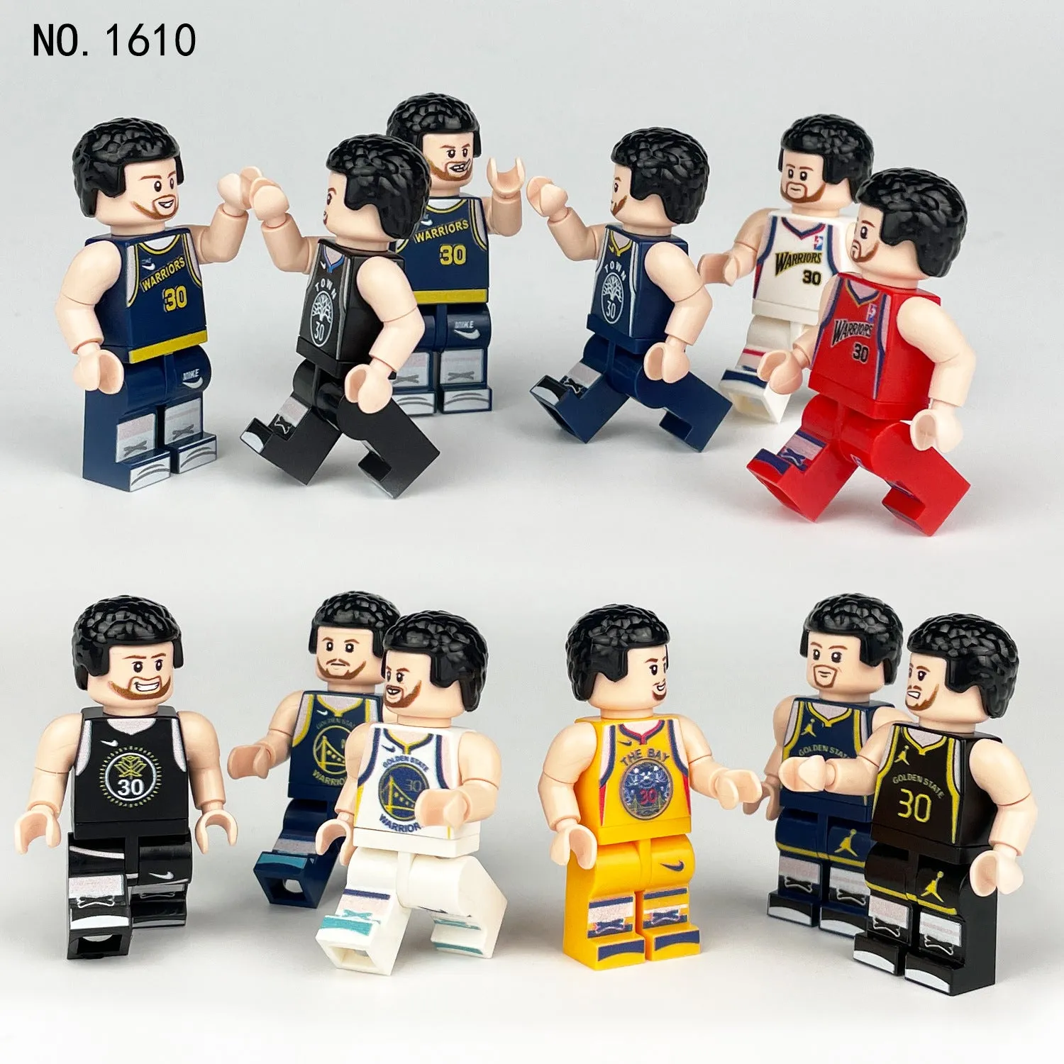 12pcs/Set 1610 Basketball Doll Toy Small Particle Cartoon Doll Model Children Assembling Building Blocks Toy Stadium Scenery Ball