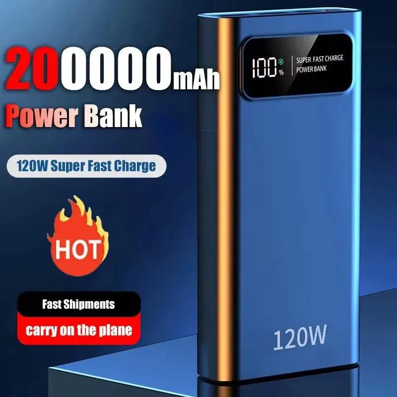 200000mAH 120W Power Bank Super Fast