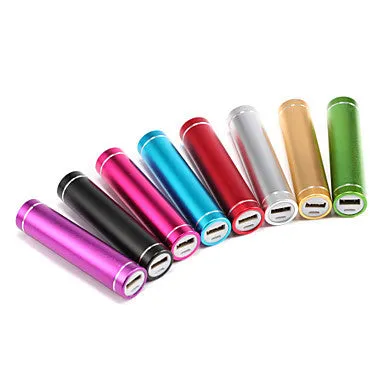 2600 mAh Universal Power Bank External Battery Q7-2600 iphone iPad/Samsung/Smartphones mobile devices (Assorted Colors)