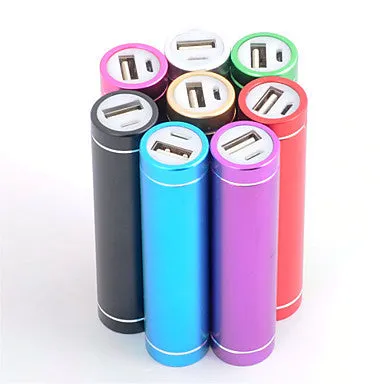 2600 mAh Universal Power Bank External Battery Q7-2600 iphone iPad/Samsung/Smartphones mobile devices (Assorted Colors)