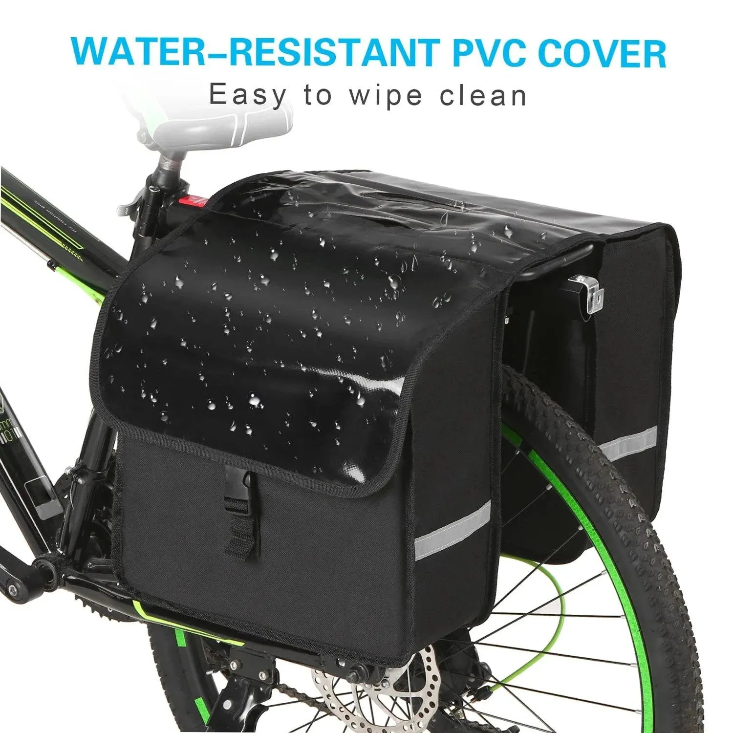 28L Water Resistant Bicycle Rear Seat Carrier Bag Rack Trunk Bags Bike Commuter Bag Pannier For Outdoor Cycling