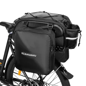 3 in 1 Bike Rack Bag Trunk Bag Waterproof Bicycle Rear Seat Bag with 2 Side Hanging Bags Cycling Cargo Luggage Bag Shoulder Bag