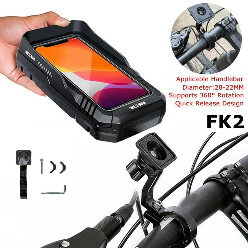 360 ° Rotatable Bicycle Handlebar Bag Rainproof Quick Release Bike Bag Touch Screen Bag 6.8inch Phone Cycling Bag