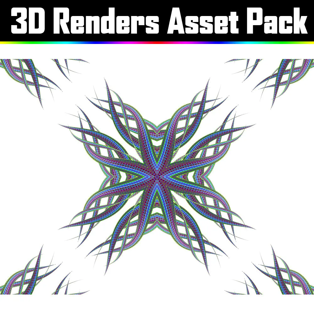 3D Render Asset Pack - Psychedelic Art Graphic Assets