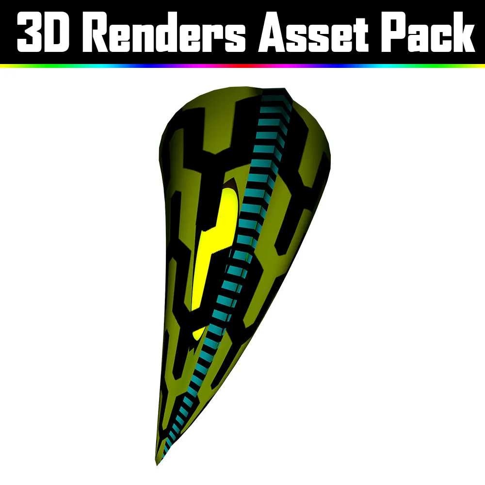 3D Render Asset Pack - Psychedelic Art Graphic Assets