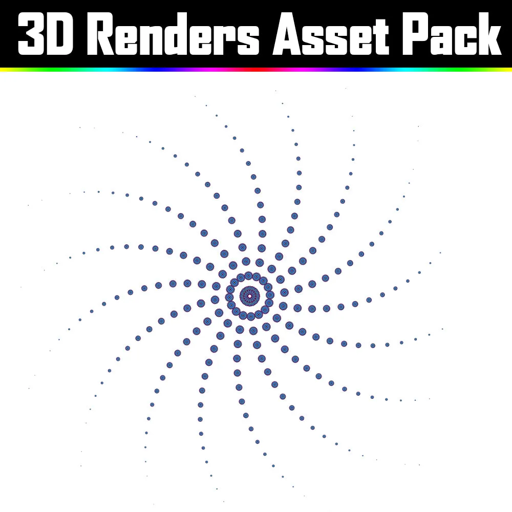 3D Render Asset Pack - Psychedelic Art Graphic Assets