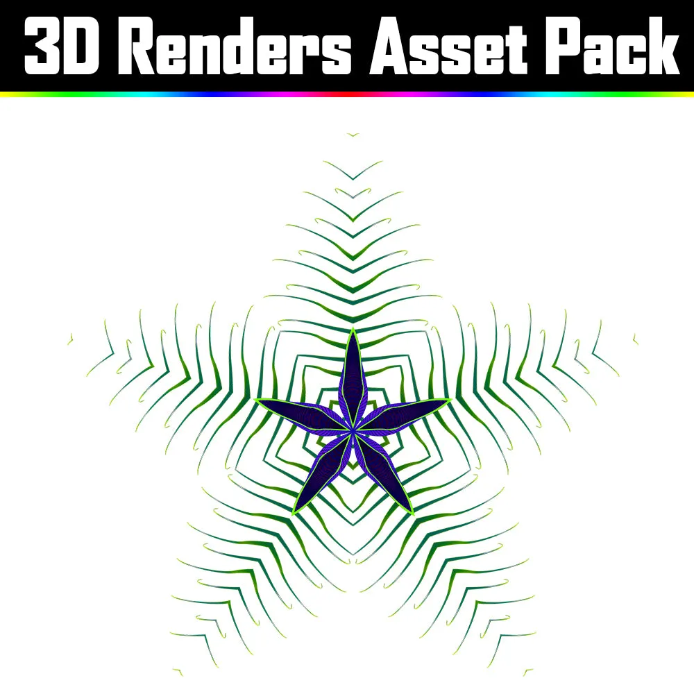 3D Render Asset Pack - Psychedelic Art Graphic Assets