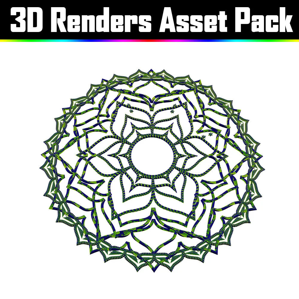 3D Render Asset Pack - Psychedelic Art Graphic Assets