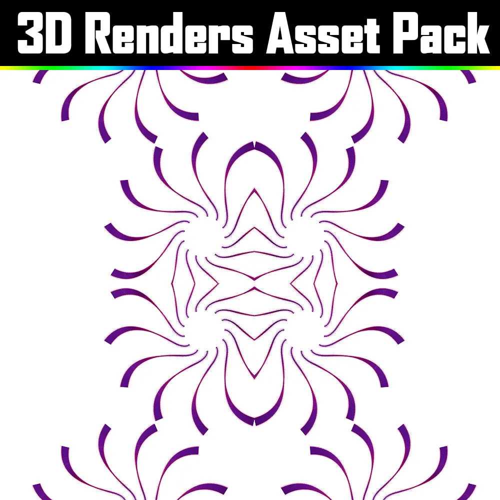 3D Render Asset Pack - Psychedelic Art Graphic Assets