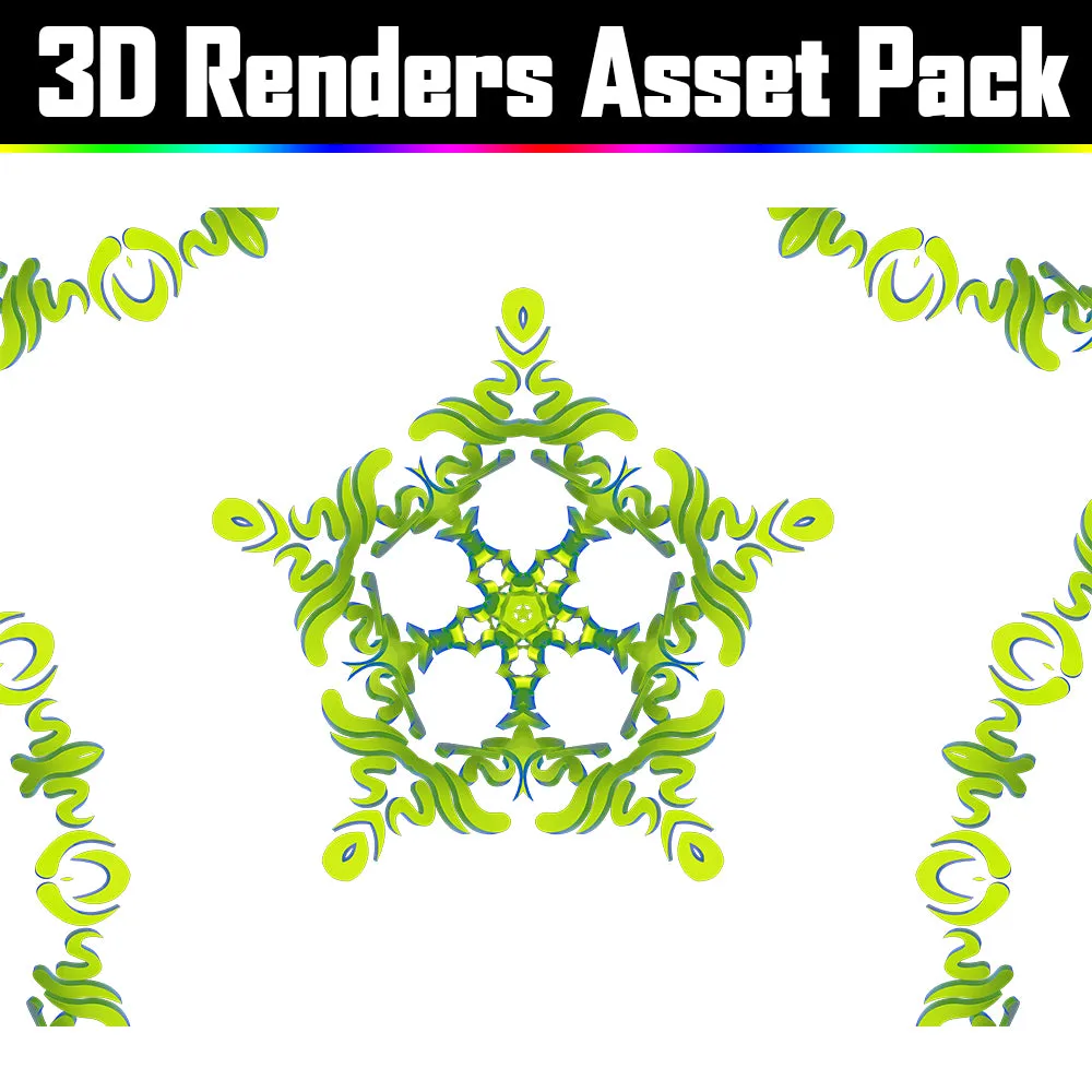 3D Render Asset Pack - Psychedelic Art Graphic Assets