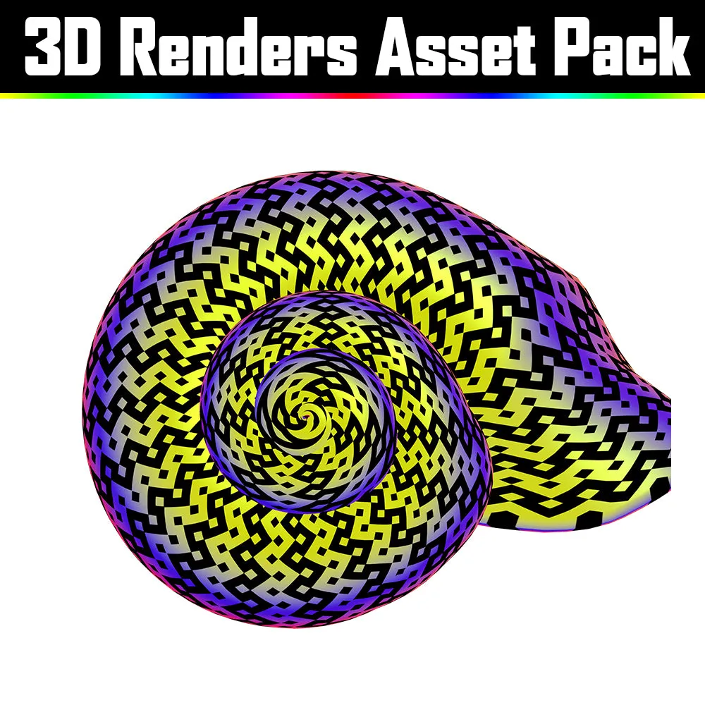 3D Render Asset Pack - Psychedelic Art Graphic Assets