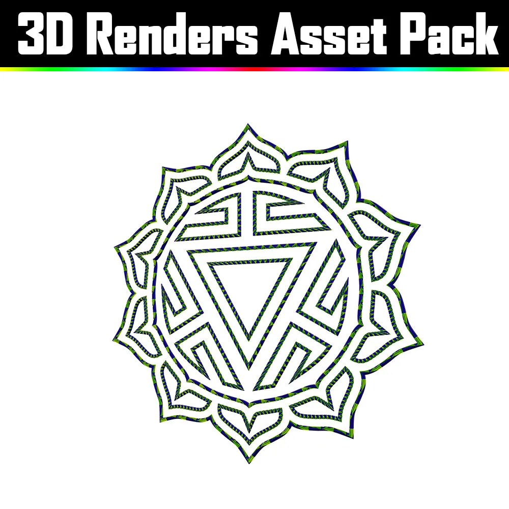 3D Render Asset Pack - Psychedelic Art Graphic Assets