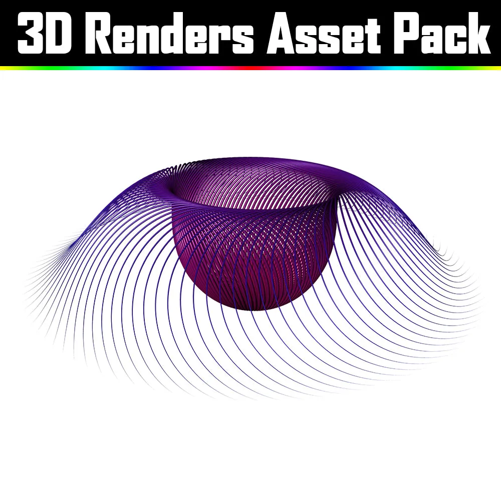 3D Render Asset Pack - Psychedelic Art Graphic Assets