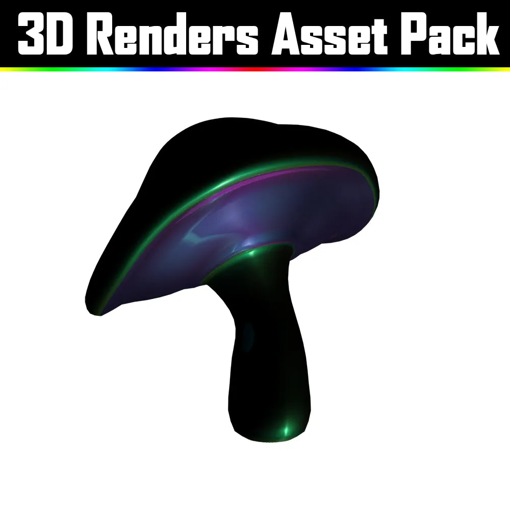 3D Render Asset Pack - Psychedelic Art Graphic Assets