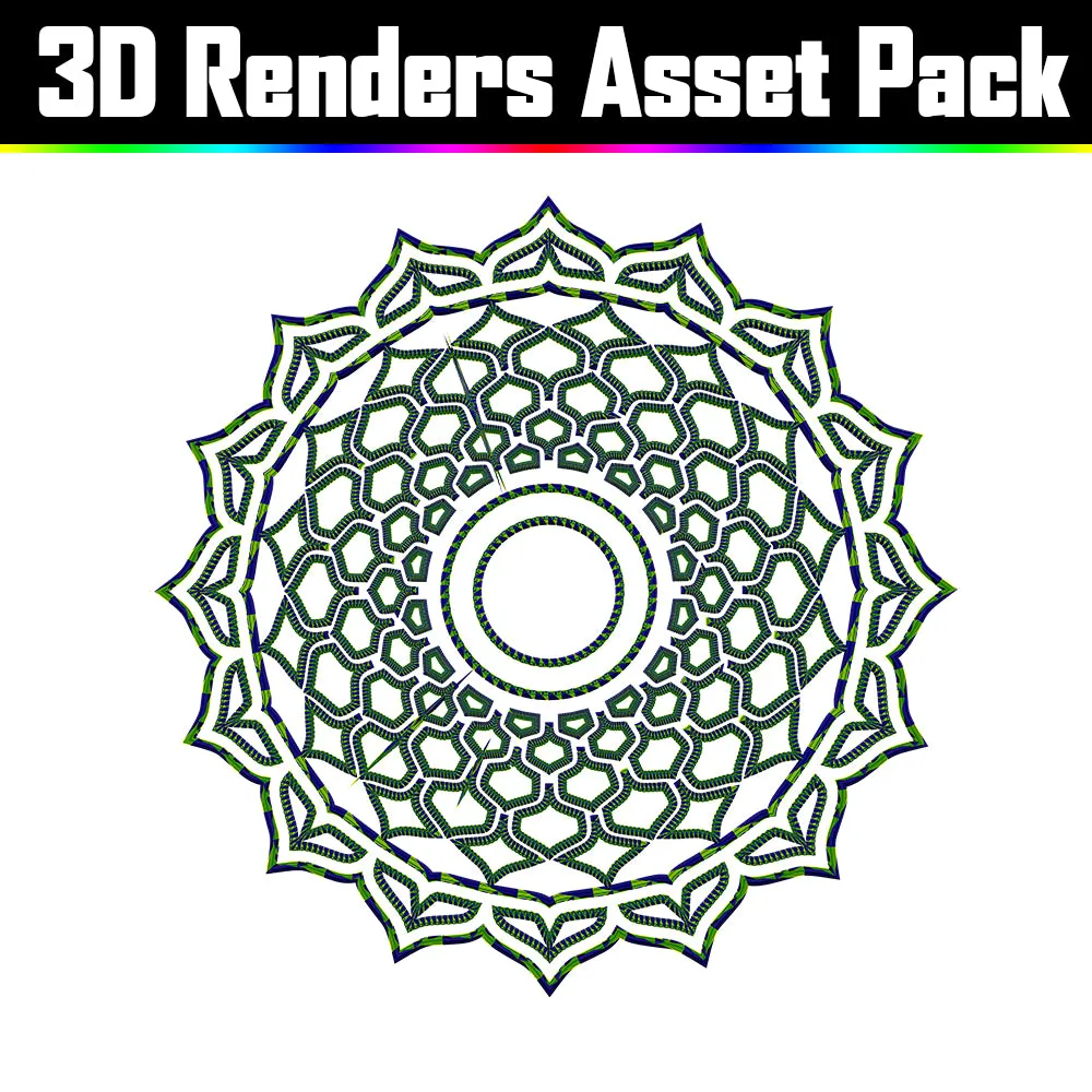 3D Render Asset Pack - Psychedelic Art Graphic Assets