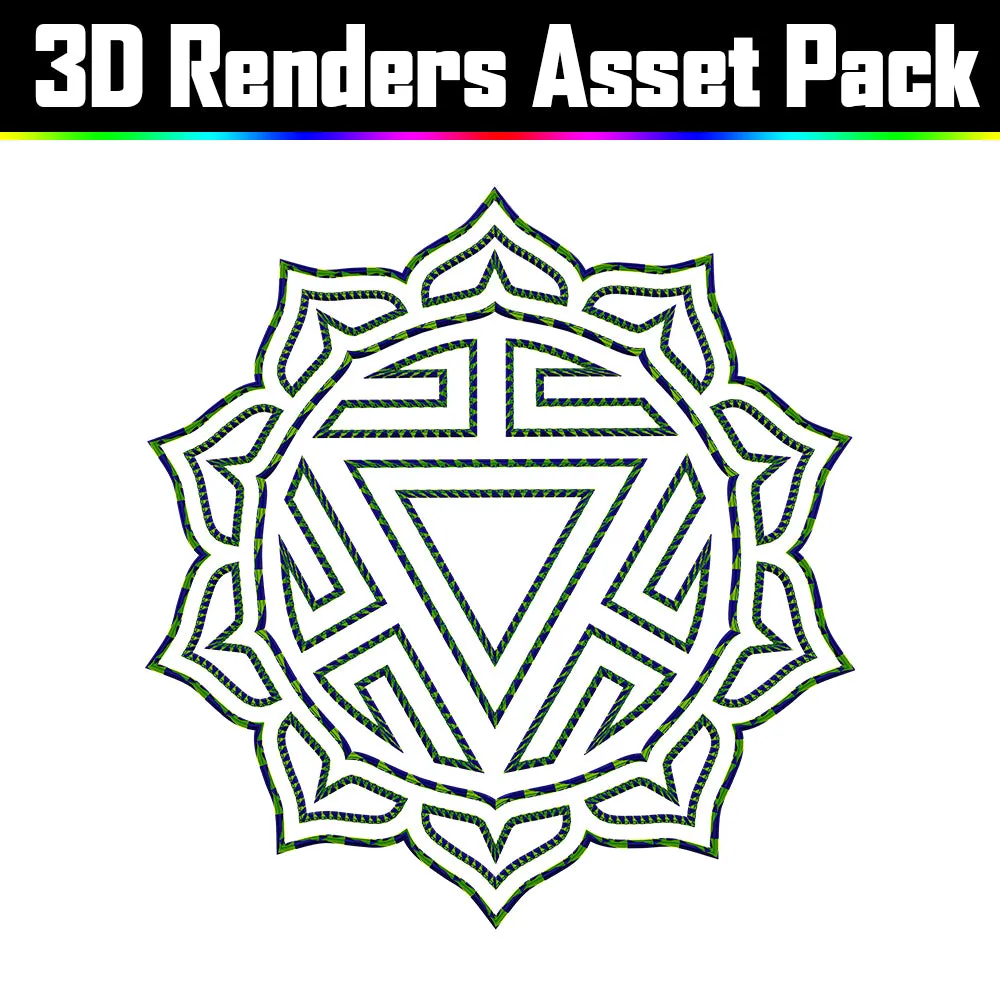 3D Render Asset Pack - Psychedelic Art Graphic Assets