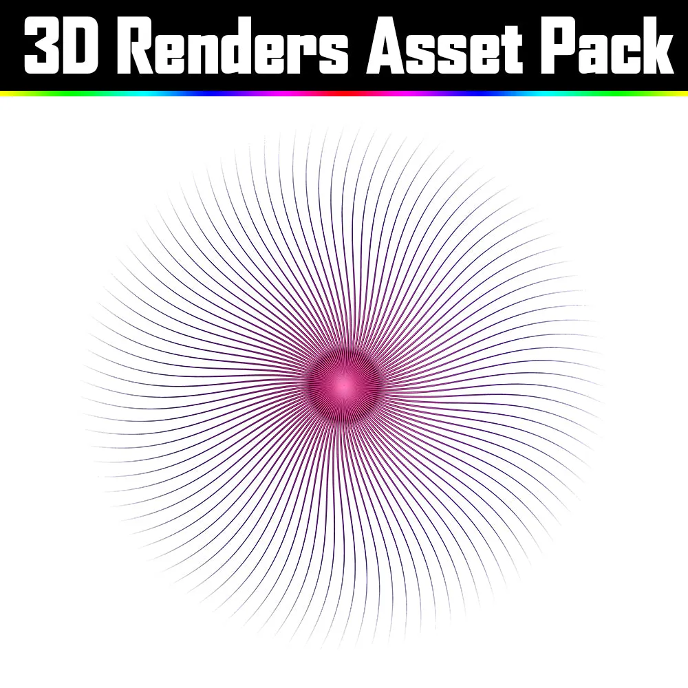 3D Render Asset Pack - Psychedelic Art Graphic Assets