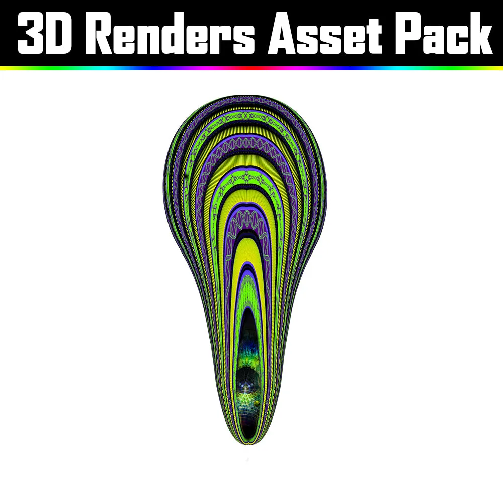 3D Render Asset Pack - Psychedelic Art Graphic Assets