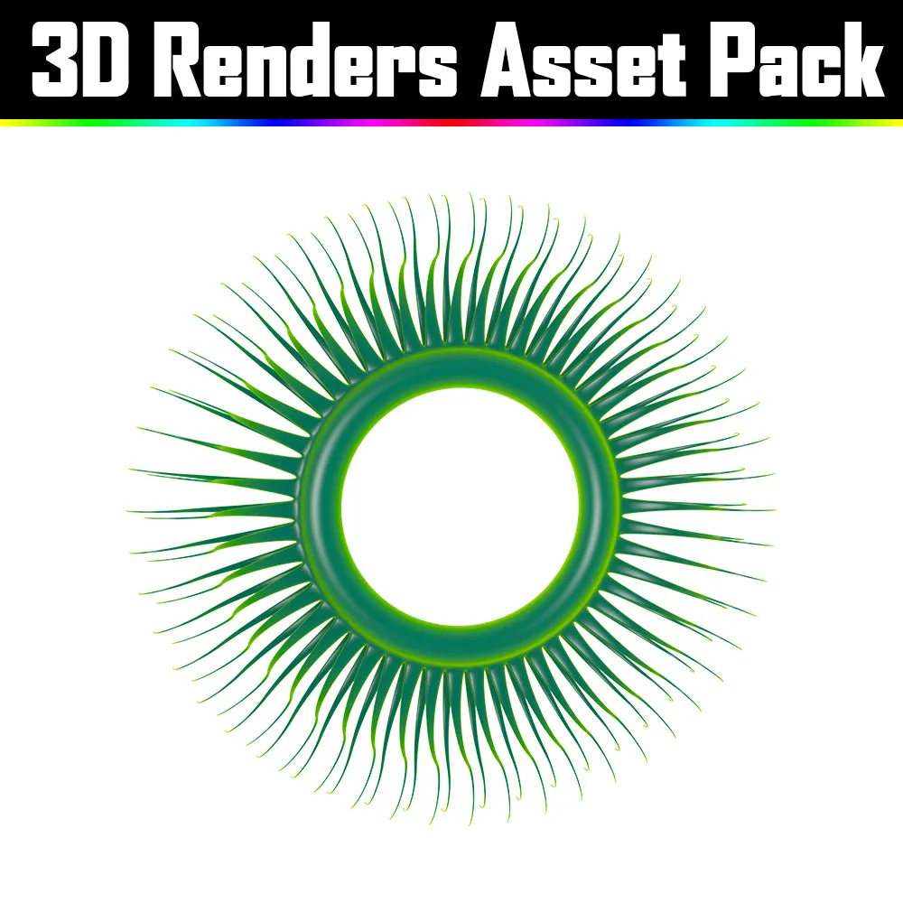 3D Render Asset Pack - Psychedelic Art Graphic Assets