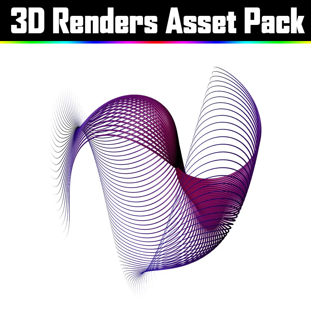 3D Render Asset Pack - Psychedelic Art Graphic Assets