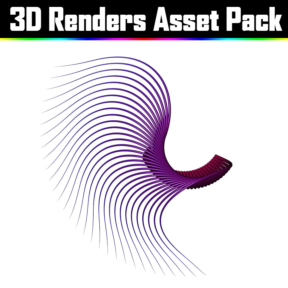 3D Render Asset Pack - Psychedelic Art Graphic Assets