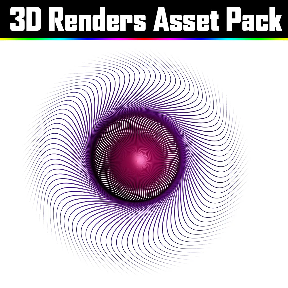 3D Render Asset Pack - Psychedelic Art Graphic Assets