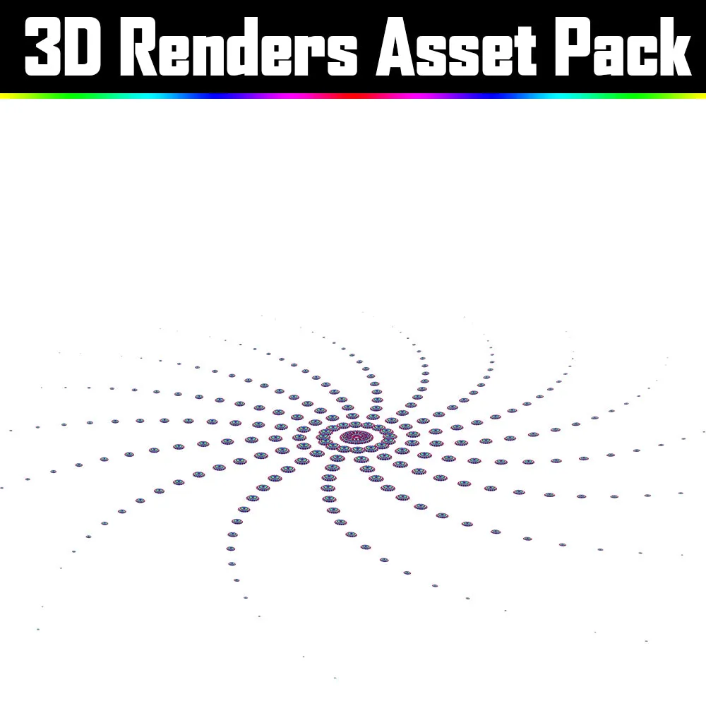 3D Render Asset Pack - Psychedelic Art Graphic Assets