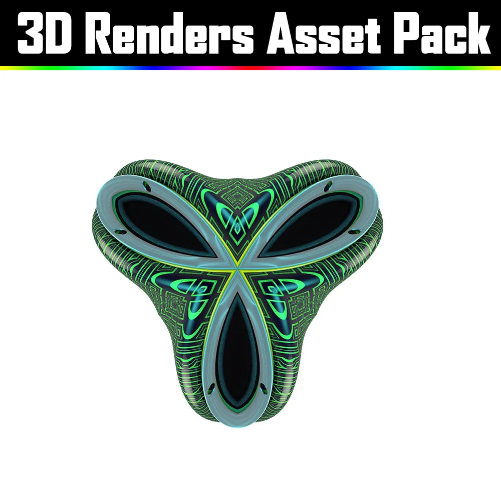 3D Render Asset Pack - Psychedelic Art Graphic Assets