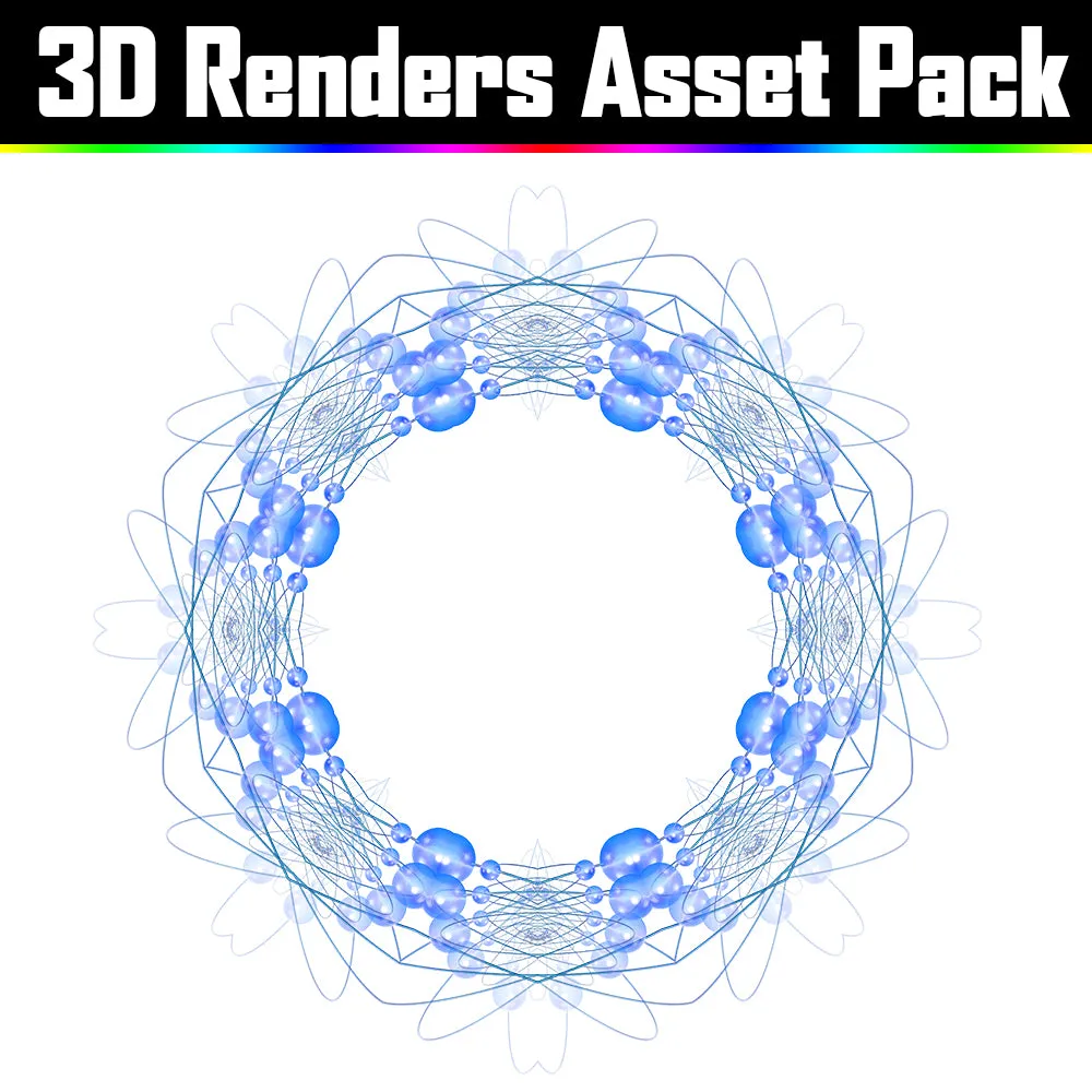 3D Render Asset Pack - Psychedelic Art Graphic Assets