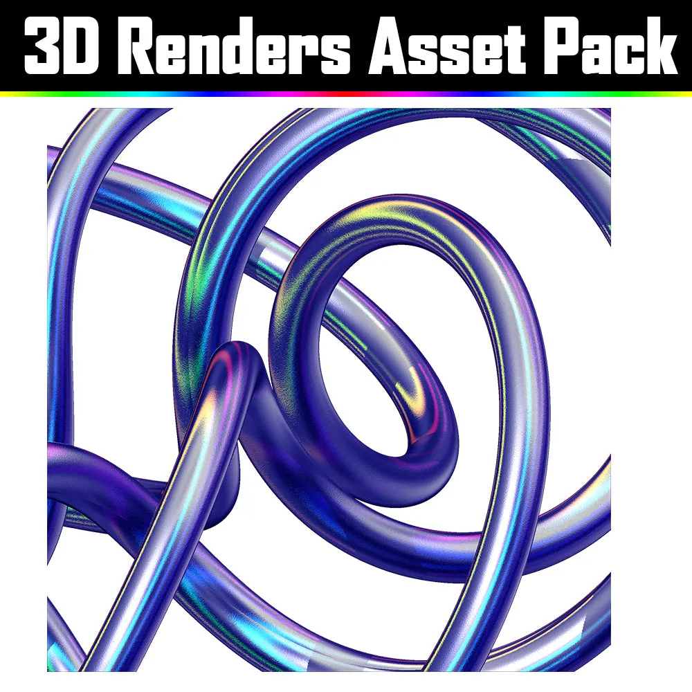 3D Render Asset Pack - Psychedelic Art Graphic Assets