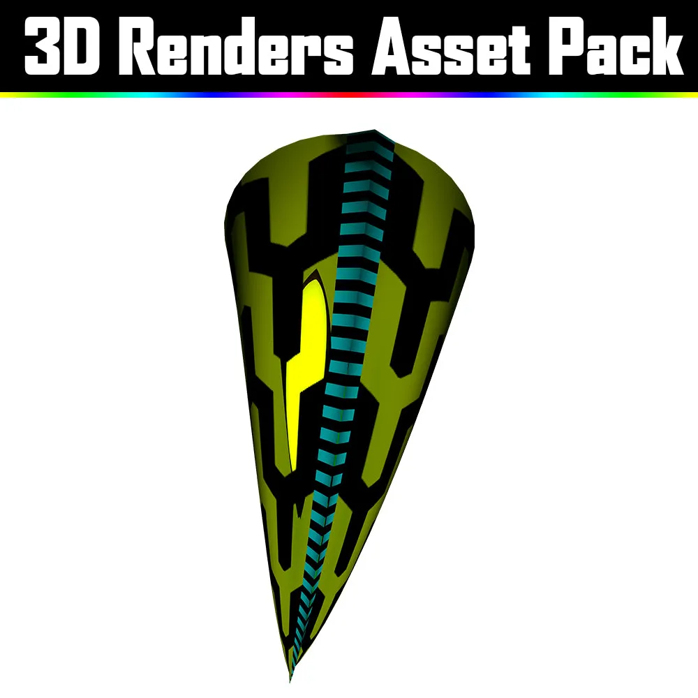 3D Render Asset Pack - Psychedelic Art Graphic Assets