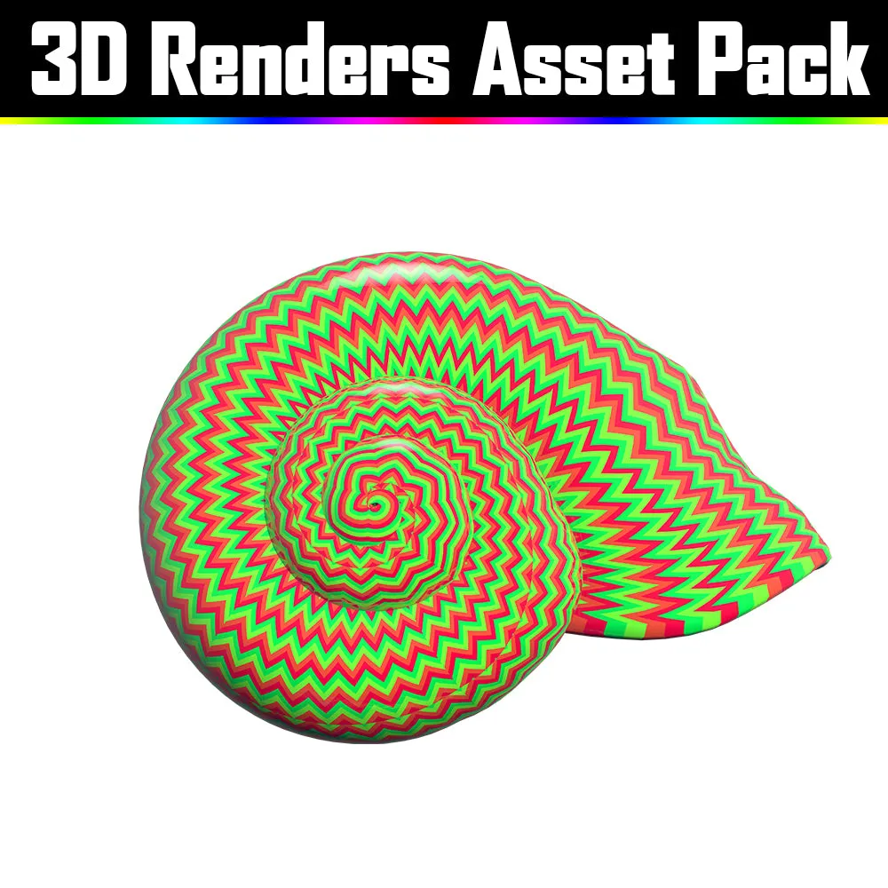 3D Render Asset Pack - Psychedelic Art Graphic Assets