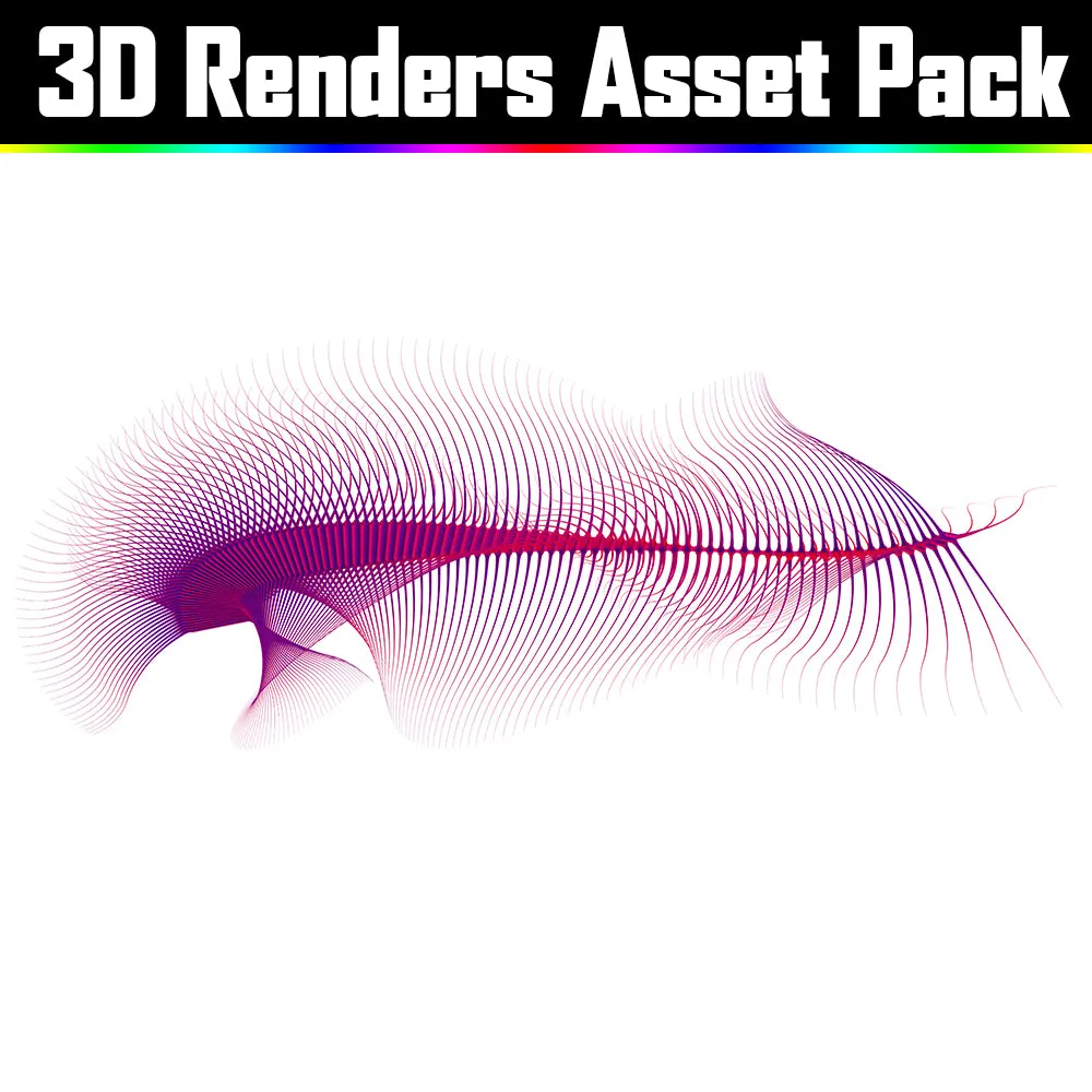 3D Render Asset Pack - Psychedelic Art Graphic Assets