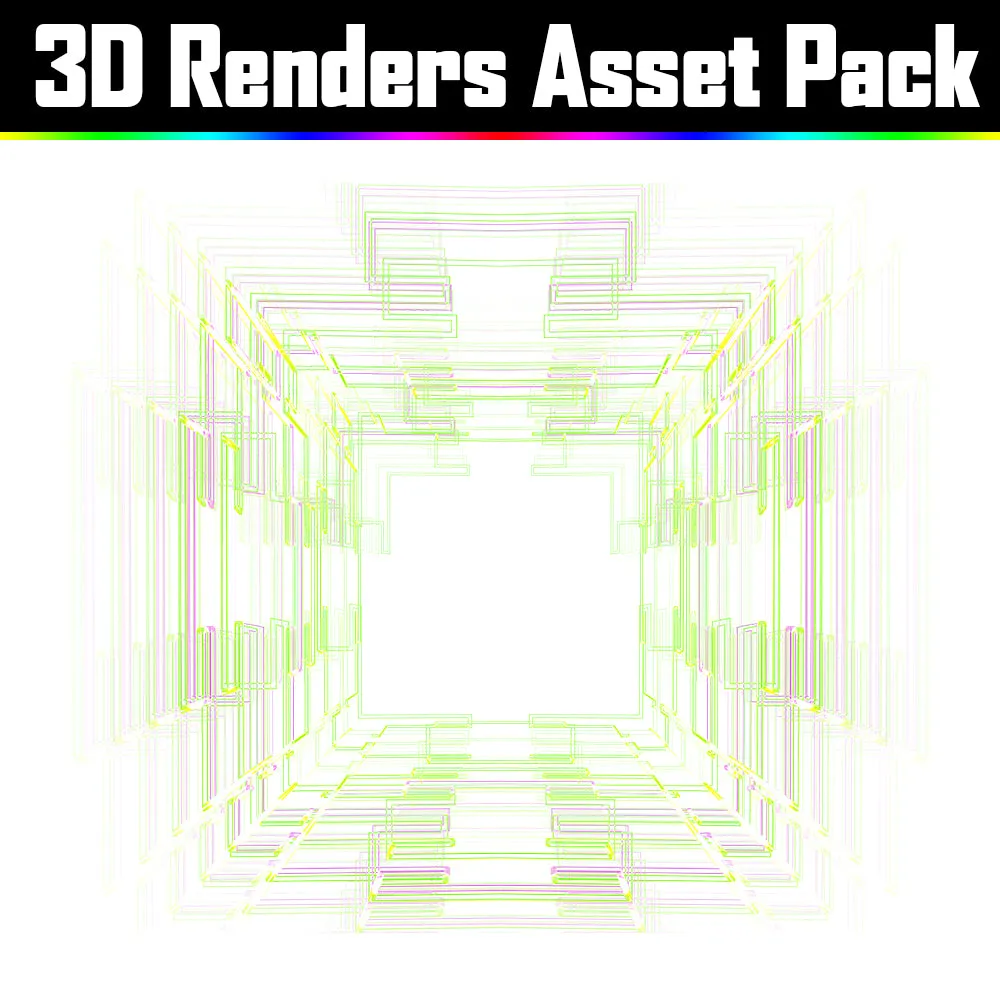 3D Render Asset Pack - Psychedelic Art Graphic Assets