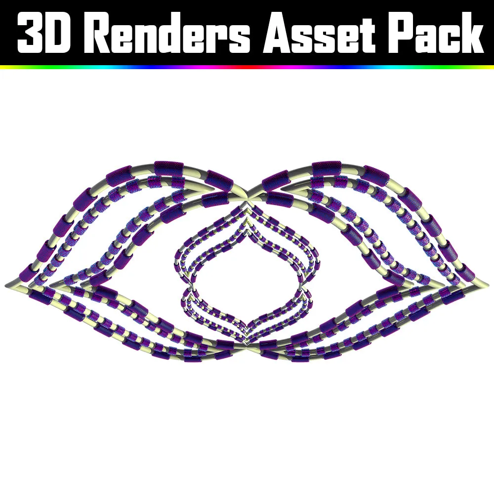 3D Render Asset Pack - Psychedelic Art Graphic Assets