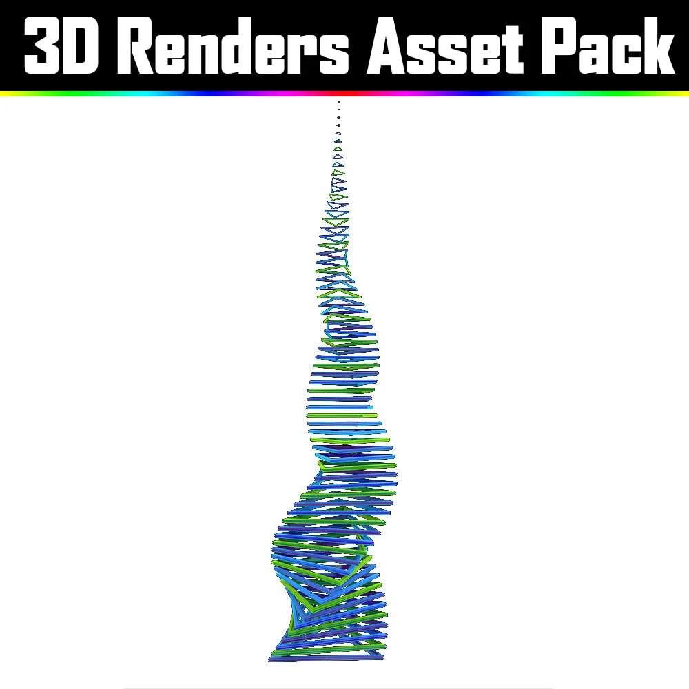 3D Render Asset Pack - Psychedelic Art Graphic Assets