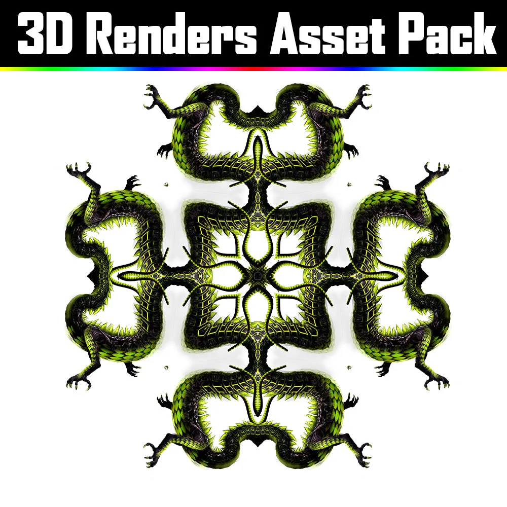 3D Render Asset Pack - Psychedelic Art Graphic Assets