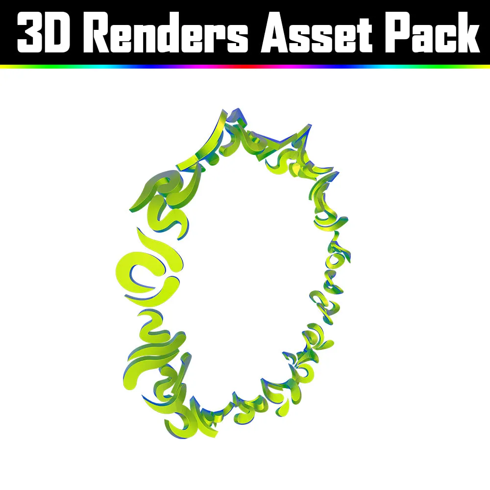 3D Render Asset Pack - Psychedelic Art Graphic Assets