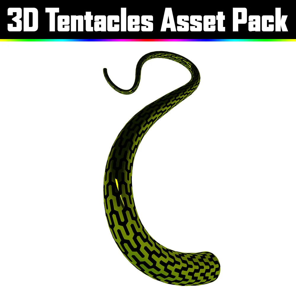 3D Tentacles Asset Pack - Psychedelic Art Graphic Assets