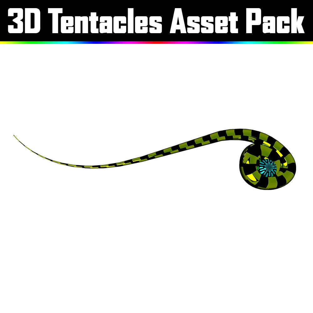 3D Tentacles Asset Pack - Psychedelic Art Graphic Assets