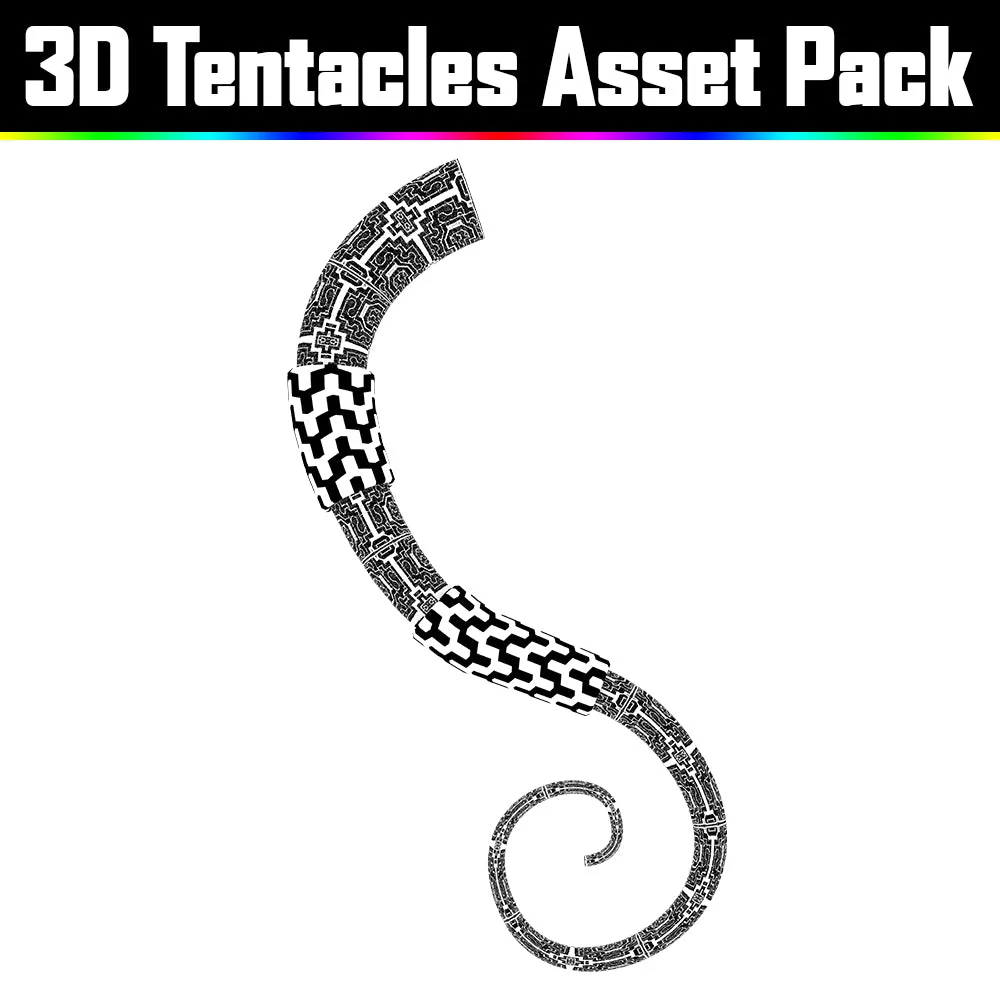 3D Tentacles Asset Pack - Psychedelic Art Graphic Assets