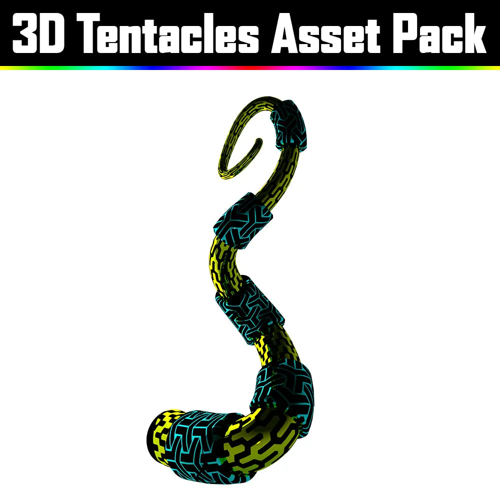 3D Tentacles Asset Pack - Psychedelic Art Graphic Assets