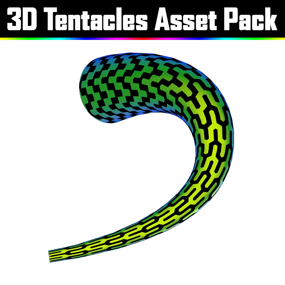 3D Tentacles Asset Pack - Psychedelic Art Graphic Assets