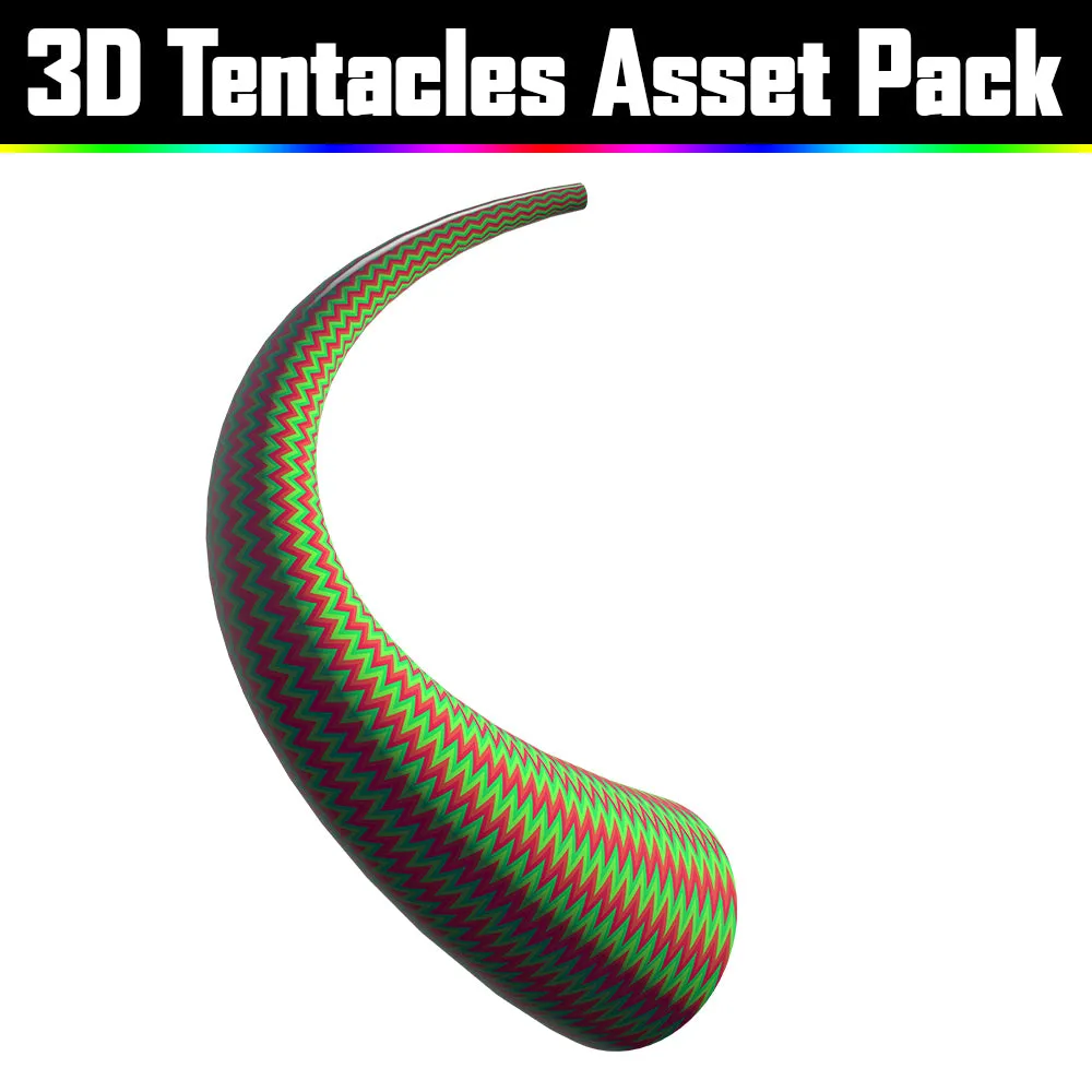 3D Tentacles Asset Pack - Psychedelic Art Graphic Assets