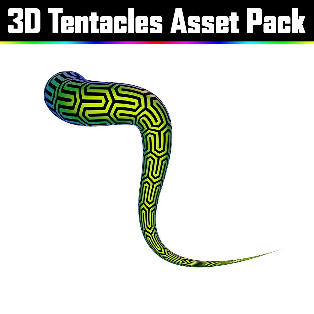 3D Tentacles Asset Pack - Psychedelic Art Graphic Assets