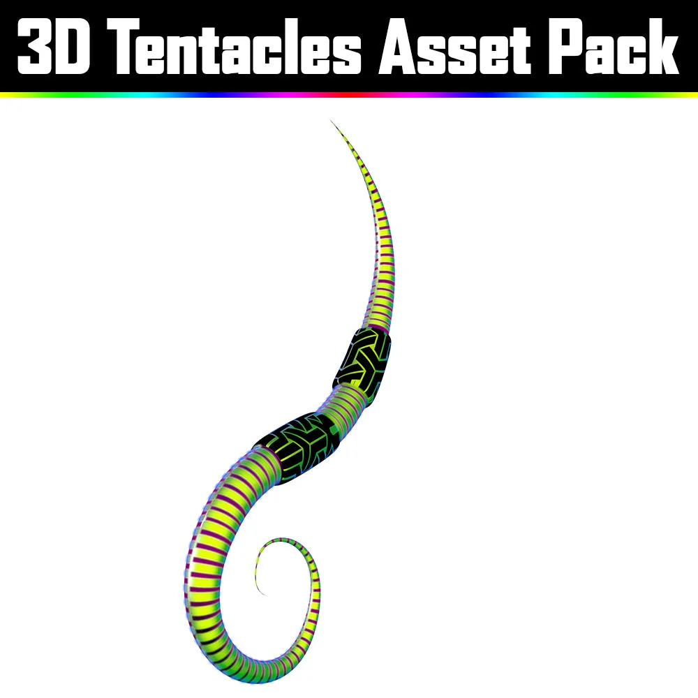 3D Tentacles Asset Pack - Psychedelic Art Graphic Assets