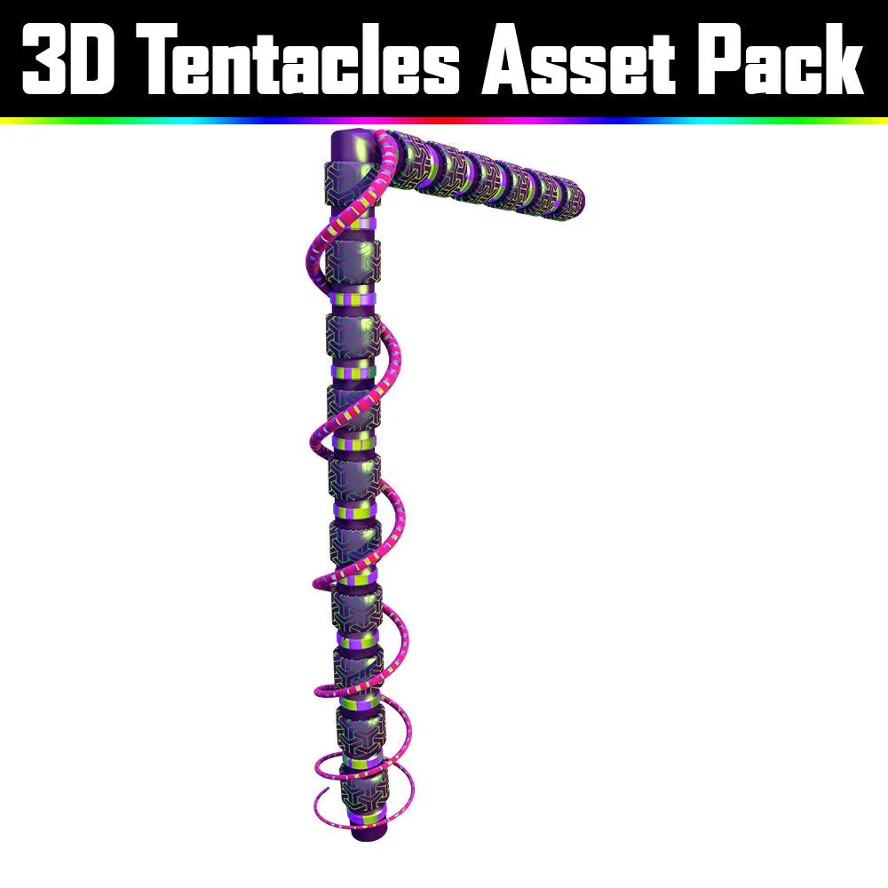 3D Tentacles Asset Pack - Psychedelic Art Graphic Assets