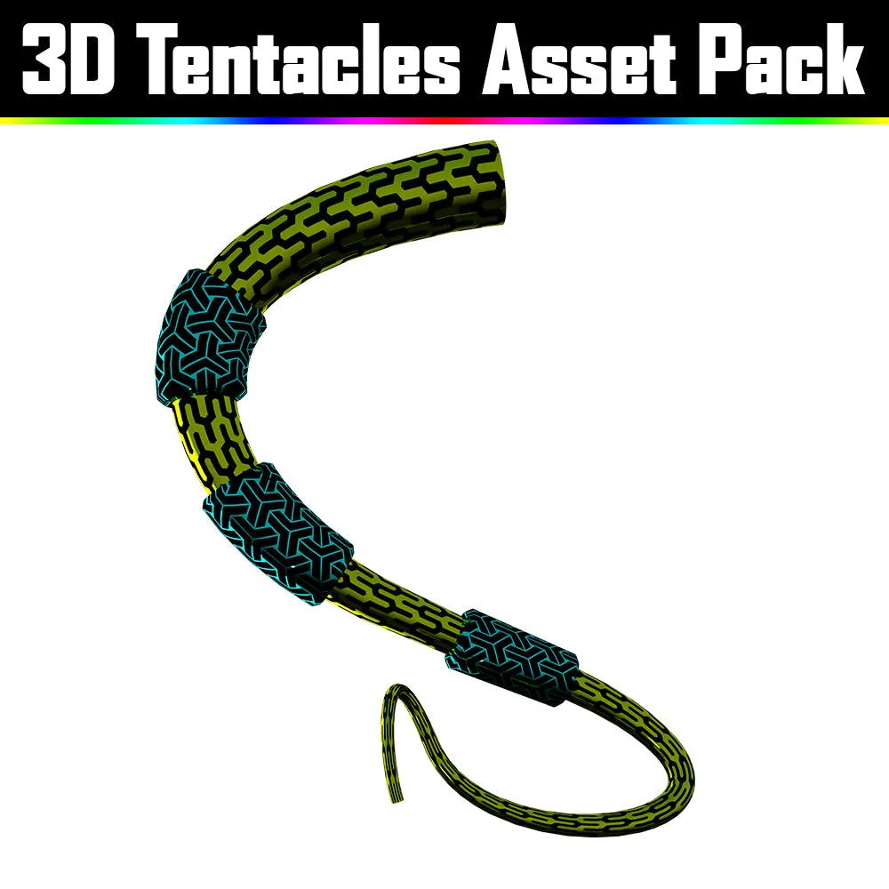 3D Tentacles Asset Pack - Psychedelic Art Graphic Assets