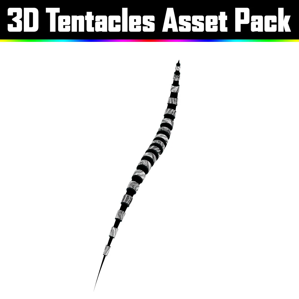 3D Tentacles Asset Pack - Psychedelic Art Graphic Assets